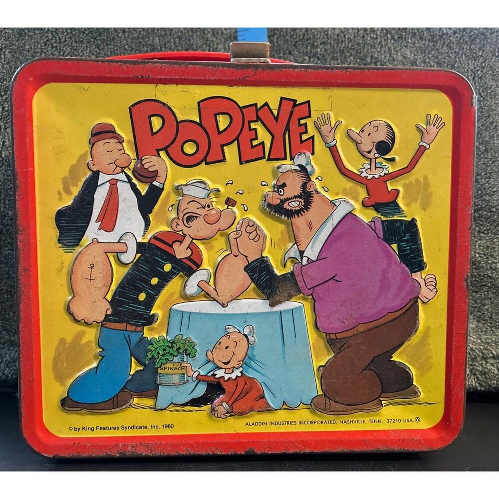 1980 POPEYE Metal Lunchbox No Thermos King Features Syndicate Inc Used